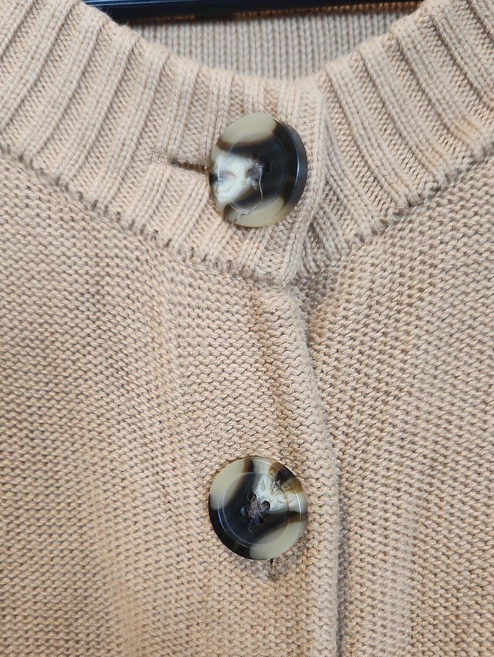 Quince 100% Organic Cotton Cropped Cardigan Camel Color Large - Picture 4 of 11